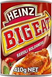 Heinz Big Eat Ravioli Bolognese Pasta Canned Pasta in Sauce Ready To Eat Quick and Convenient Meal 410g