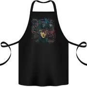 Futuristic Cyberpunk Girl Crypto Alien, Cotton Apron 100% Organic