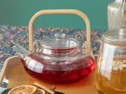 Borosilicate Glass Teapot with Strainer - 800 ml, Clear, Coffee Pot