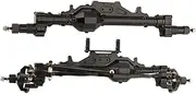 Car Front Rear Axle Set Upgrade Parts for 1/10 RC Crawler Axial Upgrade Parts Metal Alloy Fr&on&t Rear Portal Axle Car Front Rear Axle Set Upgrade Parts(Black)