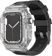 [CEKGDB] Modification Kit Rubber Band For Apple Watch 8 7 45MM 41MM Transparent Case For iWatch Series 6 SE 5 44MM 40MM Strap Bracelet