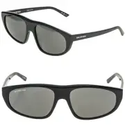 BALENCIAGA TV D Black Angular 0098 Sunglasses BB0098S 001 Unisex Logo Authentic
