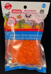 Fuse Beads - 1000 Meltin' Beads - 5mm - Orange - Includes Interlocking Peg Board