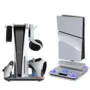 For PS5 Slim Console Multi-functional Cooling Dock for Sony PS VR2 Grip Charger