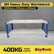 2.0m Metal Steel Garage Warehouse Rack Workbench Shelving Work Bench-R