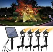 APONUO Solar Spotlights Landscape Lights Low Voltage 4-IN-1, Warm White