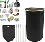 Organized Kitchen Waste Bin | Smart Waste Management - Minimalist Trash Separator, Kitchen Oxford Cloth Recycling Bin with Removeable Inner Bag, 26 Gallon Foldable Jar Recycle Container for Kitchen