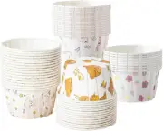 70 Pack Paper Cake Baking Cup Cupcake Muffin Cases,4 Style Cute Cartoon Patte...