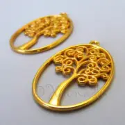 Tree Of Life Charms 40mm Wholesale Gold Plated Pendants C3027 - 5, 10, 20PCs
