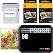 [Kodak] Mini 3 Retro Instant Photo Printer with Cartridge Bundle, Black