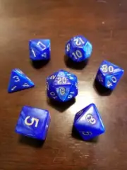 Golden Azurite 7 Dice Set RPG Polyhedral DND Dungeons & Dragons Pathfinder