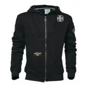 Sweatshirt With Cap & Zip Wcc Cross Panel Black, M