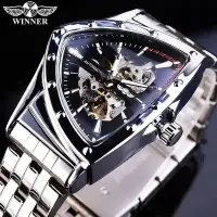 在飛比找Yahoo!奇摩拍賣優惠-WINNER勝利者手錶男全自動三角形機械錶霸氣夜光鏤空時尚潮