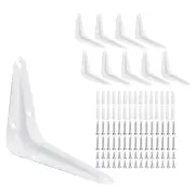 20Pcs 4 x 3 Inch Shelf Bracket Metal L Brackets Floating Shelf Brackets White