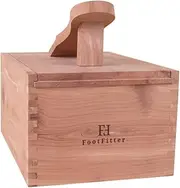 FootFitter Cedar Shoe Shine Box - Valet Storage Box for all your Shoe Care Supplies! USA Grown Cedar