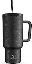 Meoky 1.18L Insulated Tumbler for Men: 40oz Tumbler with Handle - 100% Leakproof Stainless Steel Tumbler with Straw for Car Road Trips - Commuters Workers, Night