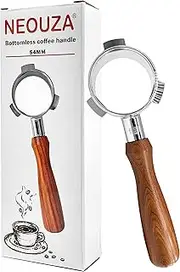 NEOUZA Espresso Bottomless Portafilter Compatible for Breville 870/875/878/880 Coffee Machine, 54mm Replacement Three Ear Handle,Food 304 Stainless Steel,Basket not Included
