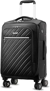 [LUGGEX] Soft Sided Carry On Luggage With Wheels, Lightweight Rolling Suitcases with Wheels, Black, Carry-On 20-Inch