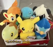 Pokémon Plush Lot 5: Pikachu, Pancham, Squirtle, Chimchar And Piplup 8” All NWT