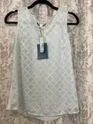 Market & Spruce Women's Ezide Textured Print Top -Size Small- Light Blue - NWT