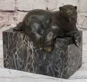 China Chinese Bronze Folk Feng Shui Animal Strong Polar Bear Statue Sculpture