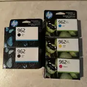 x5 New OEM HP 962XL 962 Ink Black Cyan Magenta Yellow 5 Pack Set XL Box Exp 2023