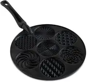 Nordic Ware Nonstick Pancake Pan, Heavy Aluminum, 7 Round Cups, for Gas, Electric, Ceramic Stovetops, Made in USA