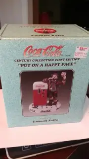 NIB Emmett Kelly Coca Cola "Put on a Happy Face" w/COA. New in Box.