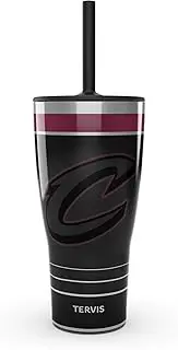 Tervis Traveler NBA Cleveland Cavaliers - Night Game Triple Walled Insulated Tumbler Travel Cup Keeps Drinks Cold & Hot, 30oz with Straw Lid, Stainless Steel