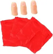 3 Sets Props Magician Tricks Juggling Silks Gadget Disappearing Fake Finger Fake Fingers for Magician Kit Play Silks Soft Propeller Tricks Prank Kit Plastic