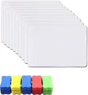 10PCS A4 Whiteboard, Mini Whiteboard Double-Sided Small Whiteboard with 10 Dr...