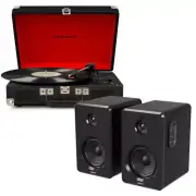 Crosley Cruiser Bluetooth Portable Turntable - Black + Bundled Majority D40 B...