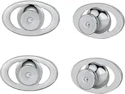 Earring Lifter Backs, JIACHARMED Button Pierced Earring Backs for Droopy Ears Large Locking Earring Support Backings Replacements for Heavy Earrings 4pcs Flat Earring Backers for Studs,White Gold