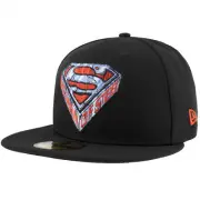 Superman Man of Steel Logo New Era 59Fifty Fitted Hat Black