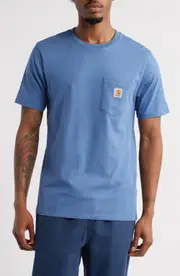 Carhartt Work In Progress Logo Pocket T-Shirt in Blue Iris at Nordstrom, Size Large