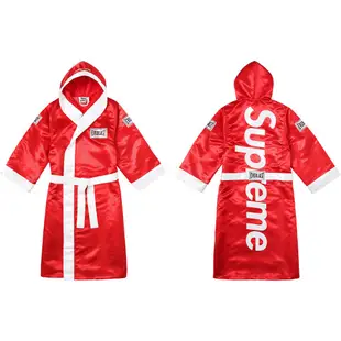 【紐約范特西】現貨 Supreme Everlast Satin Hooded Boxing Robe 拳擊袍 紅/豹紋