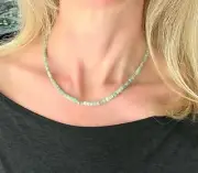 Amazonite Beaded Necklace, 16.5in, Gold Filled Clasp Gold Filled Accent Beads,