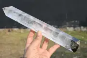 610g Natural Clear Quartz Obelisk Quartz Crystal Point Wand Tower Healing