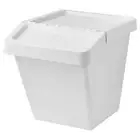 IKEA Waste Sorting Dust Rubbish Bin With Lid Storage Box Reusable White 60L