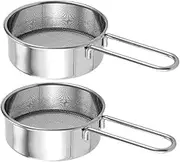 Zerodeko 2Pcs Handheld Mini Flour Sifter Stainless Steel Fine Mesh Sieve for Powdered Sugar Coffee Portable Baking Tool for Easy Sifting Cleanup