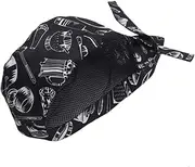 BESPORTBLE Catering Skull Cap Mens Bandanas Chef Hat Chef Beanie Adjustable Baker Hat Kitchen Cooking Hat Working Hat Chef Cap for Kitchen Restaurant Fork Pattern Womens Beret Hat Black Chef Hats