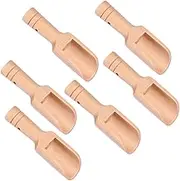 Luxshiny Set of 6 Tiny Spoons Mini Wooden Scoop Tea Spoon Salt Shovel for Tea House
