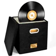 Vinyl Record Storage Box LP Organizer with Lid Holds Upto 50 Vinyl Albums