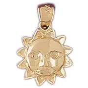 14K Gold Golden Sun Charm