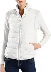 [Generic] Women's Stand Collar Down Vest Warm Winter Lightweight Packable Puffer Jacket Sleeveless Quilted Puffer Jacket 2024