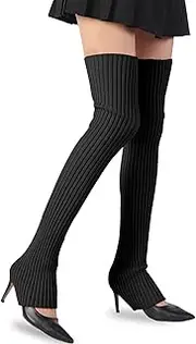 [ZPLxi] Leg Warmer, Women Extra Long Thigh High Cable Knit Crochet Tall Socks, Non-Slip Stirrup Sock for Yoga Ballet Dance