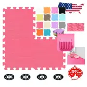 18-Tile Red EVA Foam Floor Mats - Ideal for Children's Play & Exercises