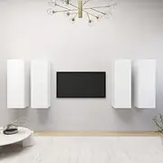 Generic TV Cabinets 4 pcs White 30.5x30x90 cm Engineered Wood