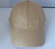NWT Authentic COLE HAAN Natural Straw Women's Baseball Cap Size OSFA