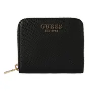Guess Women's Laurel Small Zip Around Wallet Black